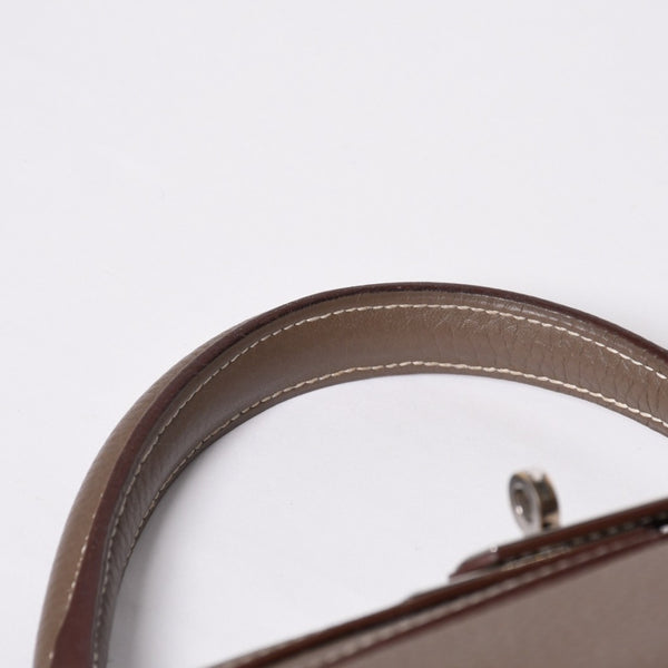 極美品 HERMES エルメス ケリー32 内縫い エトープ □R刻印 トリヨンクレマンス シルバー金具 ハンドバッグ 2WAY 中古 4b014157