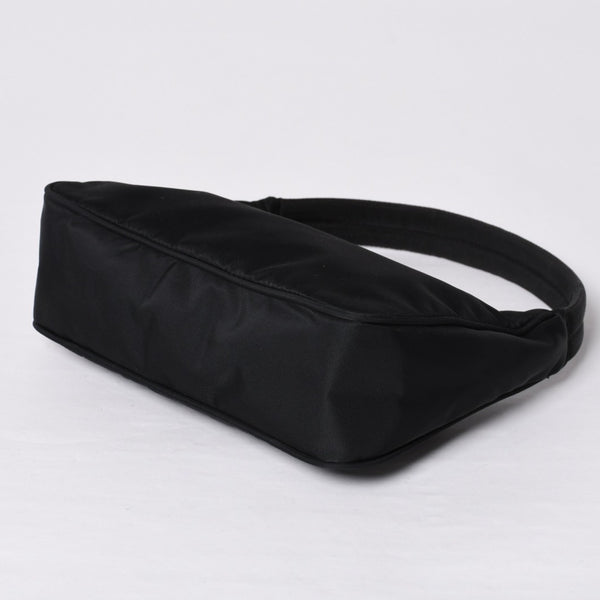 Very Good Condition PRADA Hobo One Shoulder Bag MV515 Triangle Logo Triangle Logo Plate Nylon Black Used 4a000053
