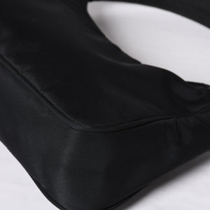 Very Good Condition PRADA Hobo One Shoulder Bag MV515 Triangle Logo Triangle Logo Plate Nylon Black Used 4a000053