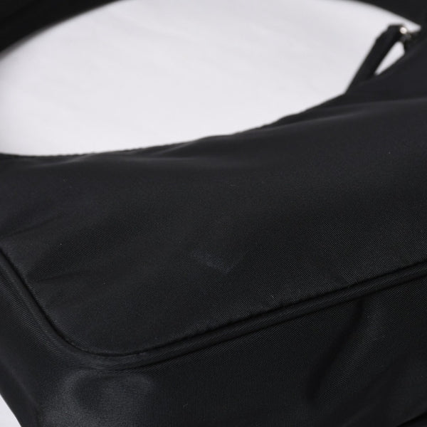 Very Good Condition PRADA Hobo One Shoulder Bag MV515 Triangle Logo Triangle Logo Plate Nylon Black Used 4a000053