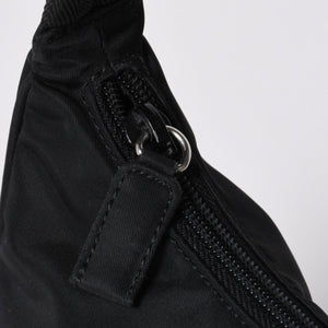 Very Good Condition PRADA Hobo One Shoulder Bag MV515 Triangle Logo Triangle Logo Plate Nylon Black Used 4a000053