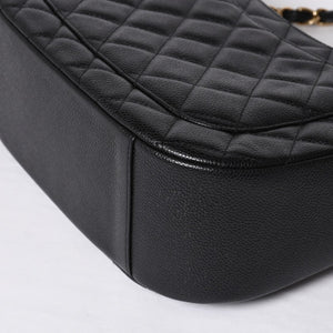 Very Good Condition CHANEL Chain One Shoulder Bag A20993 No. 10 Coco Mark Caviar Skin Moon View Gold Hardware Used 4a000062