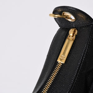 Very Good Condition CHANEL Chain One Shoulder Bag A20993 No. 10 Coco Mark Caviar Skin Moon View Gold Hardware Used 4a000062