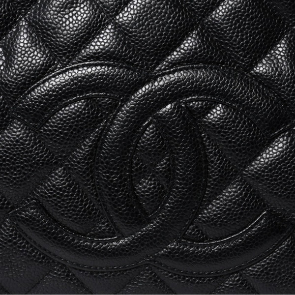 Very Good Condition CHANEL Chain One Shoulder Bag A20993 No. 10 Coco Mark Caviar Skin Moon View Gold Hardware Used 4a000062
