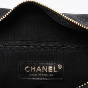 Very Good Condition CHANEL Chain One Shoulder Bag A20993 No. 10 Coco Mark Caviar Skin Moon View Gold Hardware Used 4a000062