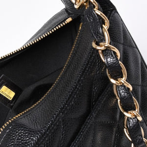 Very Good Condition CHANEL Chain One Shoulder Bag A20993 No. 10 Coco Mark Caviar Skin Moon View Gold Hardware Used 4a000062