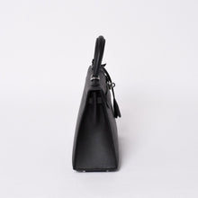 画像をギャラリービューアに読み込む, 極美品 HERMES エルメス KELLY ケリー 25 2WAY ハンドバッグ 外縫い エプソン ブラック シルバー金具 W刻印 中古 4b014156