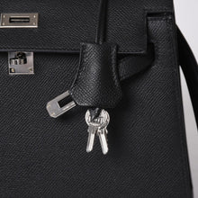 画像をギャラリービューアに読み込む, 極美品 HERMES エルメス KELLY ケリー 25 2WAY ハンドバッグ 外縫い エプソン ブラック シルバー金具 W刻印 中古 4b014156