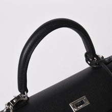 画像をギャラリービューアに読み込む, 極美品 HERMES エルメス KELLY ケリー 25 2WAY ハンドバッグ 外縫い エプソン ブラック シルバー金具 W刻印 中古 4b014156