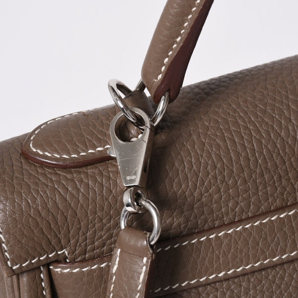 極美品 HERMES エルメス ケリー32 内縫い エトープ □R刻印 トリヨンクレマンス シルバー金具 ハンドバッグ 2WAY 中古 4b014157