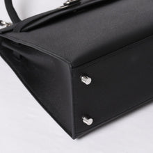 画像をギャラリービューアに読み込む, 極美品 HERMES エルメス KELLY ケリー 25 2WAY ハンドバッグ 外縫い エプソン ブラック シルバー金具 W刻印 中古 4b014156