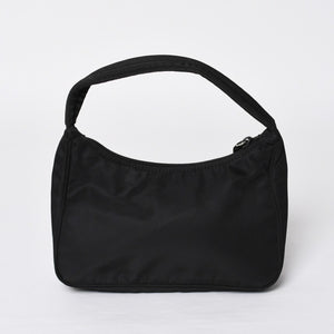 Very Good Condition PRADA Hobo One Shoulder Bag MV515 Triangle Logo Triangle Logo Plate Nylon Black Used 4a000054