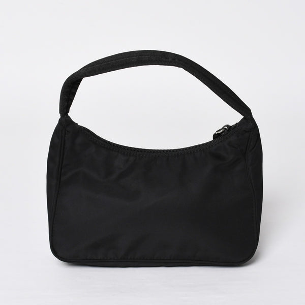 Very Good Condition PRADA Hobo One Shoulder Bag MV515 Triangle Logo Triangle Logo Plate Nylon Black Used 4a000054