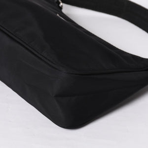 Very Good Condition PRADA Hobo One Shoulder Bag MV515 Triangle Logo Triangle Logo Plate Nylon Black Used 4a000054