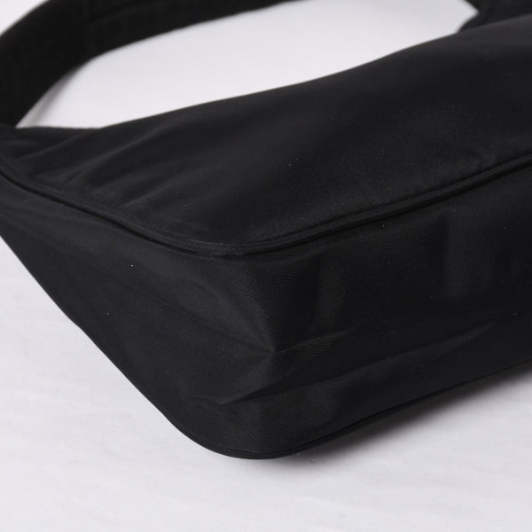 Very Good Condition PRADA Hobo One Shoulder Bag MV515 Triangle Logo Triangle Logo Plate Nylon Black Used 4a000054