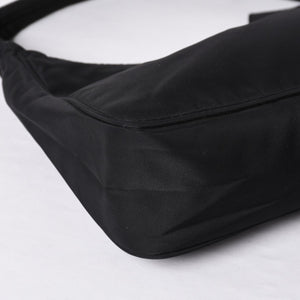 Very Good Condition PRADA Hobo One Shoulder Bag MV515 Triangle Logo Triangle Logo Plate Nylon Black Used 4a000054