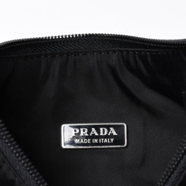 Very Good Condition PRADA Hobo One Shoulder Bag MV515 Triangle Logo Triangle Logo Plate Nylon Black Used 4a000054