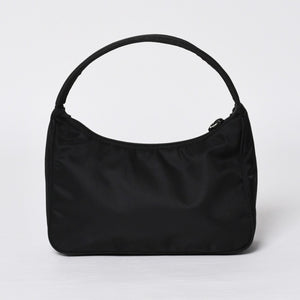 Very Good Condition PRADA Hobo One Shoulder Bag MV515 Triangle Logo Triangle Logo Plate Nylon Black Used 4a000053