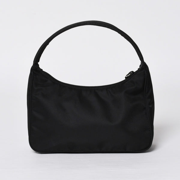 Very Good Condition PRADA Hobo One Shoulder Bag MV515 Triangle Logo Triangle Logo Plate Nylon Black Used 4a000053