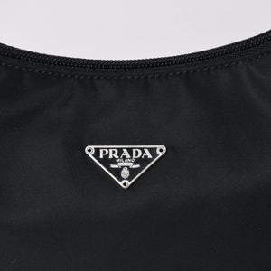 Very Good Condition PRADA Hobo One Shoulder Bag MV515 Triangle Logo Triangle Logo Plate Nylon Black Used 4a000053