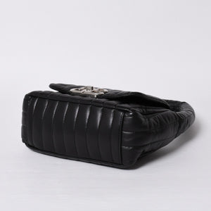 Very Good Condition BALENCIAGA Monaco Shoulder Bag 787896 2AA7Z Black Silver Hardware Calfskin Used 4a000048