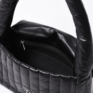 Very Good Condition BALENCIAGA Monaco Shoulder Bag 787896 2AA7Z Black Silver Hardware Calfskin Used 4a000048