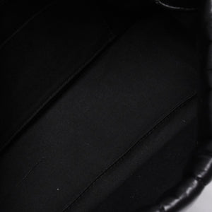 Very Good Condition BALENCIAGA Monaco Shoulder Bag 787896 2AA7Z Black Silver Hardware Calfskin Used 4a000048