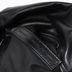 Very Good Condition BALENCIAGA Monaco Shoulder Bag 787896 2AA7Z Black Silver Hardware Calfskin Used 4a000048