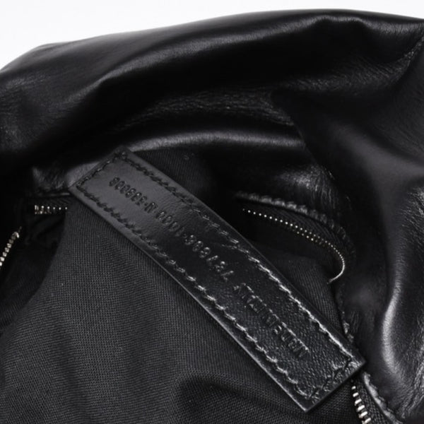Very Good Condition BALENCIAGA Monaco Shoulder Bag 787896 2AA7Z Black Silver Hardware Calfskin Used 4a000048