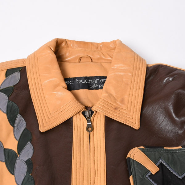 Pelle Pelle ペレペレ パッチワーク レザージャケット サイズ38 マルチカラー Marc Buchanan マークブキャナン 切り替え 美品 中古 4a000018