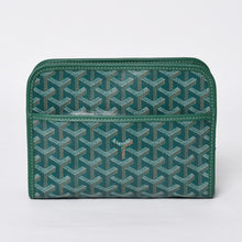 画像をギャラリービューアに読み込む, 新品同様品 GOYARD ゴヤール ジュバンスPM クラッチバッグ グリーン PVC レザー シルバー金具 中古 4b014187