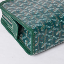 画像をギャラリービューアに読み込む, 新品同様品 GOYARD ゴヤール ジュバンスPM クラッチバッグ グリーン PVC レザー シルバー金具 中古 4b014187
