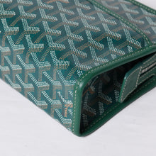 画像をギャラリービューアに読み込む, 新品同様品 GOYARD ゴヤール ジュバンスPM クラッチバッグ グリーン PVC レザー シルバー金具 中古 4b014187