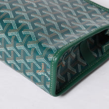 画像をギャラリービューアに読み込む, 新品同様品 GOYARD ゴヤール ジュバンスPM クラッチバッグ グリーン PVC レザー シルバー金具 中古 4b014187
