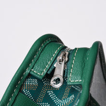 画像をギャラリービューアに読み込む, 新品同様品 GOYARD ゴヤール ジュバンスPM クラッチバッグ グリーン PVC レザー シルバー金具 中古 4b014187