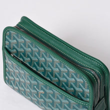 画像をギャラリービューアに読み込む, 新品同様品 GOYARD ゴヤール ジュバンスPM クラッチバッグ グリーン PVC レザー シルバー金具 中古 4b014187