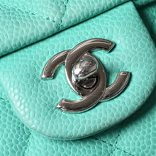 画像をギャラリービューアに読み込む, CHANEL シャネル Sフラップ Sチェーンショルダーバッグ 17番台 ココマーク キャビアスキン グリーン シルバー金具 美品 中古 4b014181