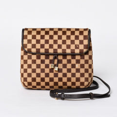 LOUIS VUITTON ルイヴィトン ダミエソバージュ ガゼル クロスボディーバッグ M92130 ハラコ ブラウン 美品 中古 4b014198