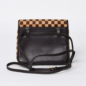 LOUIS VUITTON ルイヴィトン ダミエソバージュ ガゼル クロスボディーバッグ M92130 ハラコ ブラウン 美品 中古 4b014198