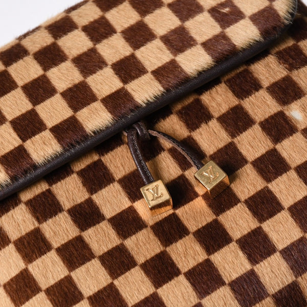 LOUIS VUITTON ルイヴィトン ダミエソバージュ ガゼル クロスボディーバッグ M92130 ハラコ ブラウン 美品 中古 4b014198