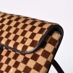 LOUIS VUITTON ルイヴィトン ダミエソバージュ ガゼル クロスボディーバッグ M92130 ハラコ ブラウン 美品 中古 4b014198