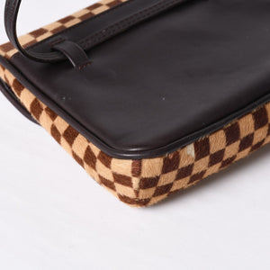 LOUIS VUITTON ルイヴィトン ダミエソバージュ ガゼル クロスボディーバッグ M92130 ハラコ ブラウン 美品 中古 4b014198
