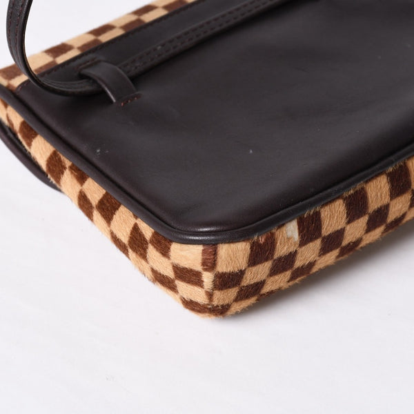 LOUIS VUITTON ルイヴィトン ダミエソバージュ ガゼル クロスボディーバッグ M92130 ハラコ ブラウン 美品 中古 4b014198