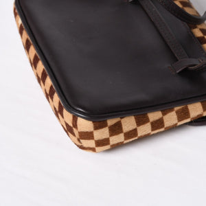 LOUIS VUITTON ルイヴィトン ダミエソバージュ ガゼル クロスボディーバッグ M92130 ハラコ ブラウン 美品 中古 4b014198