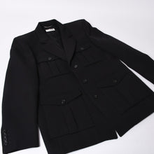 画像をギャラリービューアに読み込む, SAINT LAURENT PARIS サンローランパリ 23SS ウールテーラードジャケット 731986 サイズ52 マルチポケット ブラック 美品 中古 4b014072