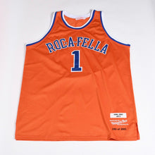 画像をギャラリービューアに読み込む, 極美品 Mitchell &amp; Ness ミッチェルアンドネス JAY-Z Aoc-A-Fella Records ロッカフェラ・レコーズ コラボ ゲームシャツ RN#106371 オレンジ 中古 4b014153