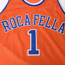 画像をギャラリービューアに読み込む, 極美品 Mitchell &amp; Ness ミッチェルアンドネス JAY-Z Aoc-A-Fella Records ロッカフェラ・レコーズ コラボ ゲームシャツ RN#106371 オレンジ 中古 4b014153