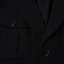 画像をギャラリービューアに読み込む, SAINT LAURENT PARIS サンローランパリ 23SS ウールテーラードジャケット 731986 サイズ52 マルチポケット ブラック 美品 中古 4b014072