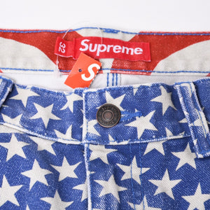 新品未使用品 Supreme シュプリーム 26SS フラッグ ダブルニー ペインターパンツ マルチカラー コットン サイズ32 中古 4b014177