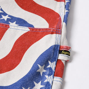 新品未使用品 Supreme シュプリーム 26SS フラッグ ダブルニー ペインターパンツ マルチカラー コットン サイズ32 中古 4b014177